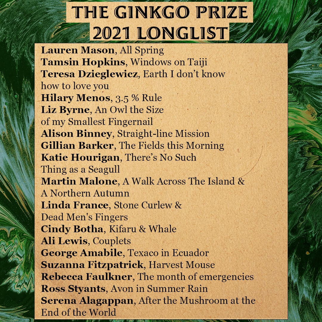 The Ginkgo Prize 2021 Longlist